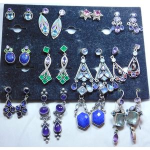 12 Pairs of Nicky Butler Sterling Silver Multi Gemstone Earrings